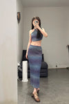 SWAYING/KNIT gradient straight dress SW23SS3B05 gradient purple PS62